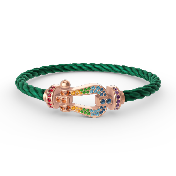 [Azure Tears]FORCE LARGE HUFEISEN FARBENE DIAMANTEN ARMREIF – ROSEGOLD