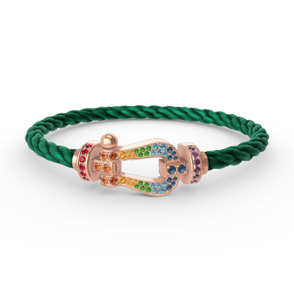[Azure Tears]FORCE LARGE HUFEISEN FARBENE DIAMANTEN ARMREIF – ROSEGOLD