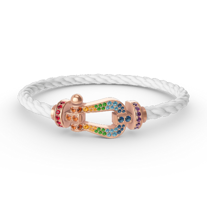 [Azure Tears]FORCE LARGE HUFEISEN FARBENE DIAMANTEN ARMREIF – ROSEGOLD