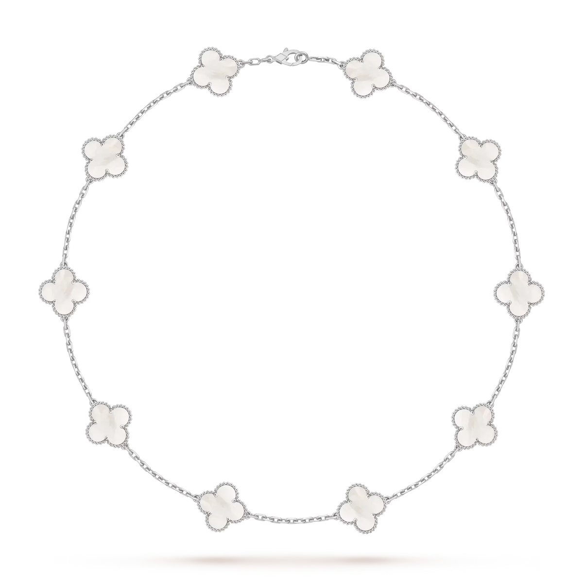 [Azure Tears]CLASSIC LUCKY 10-MOTIF CLOVER NECKLACE WHITE GOLD COLLECTION