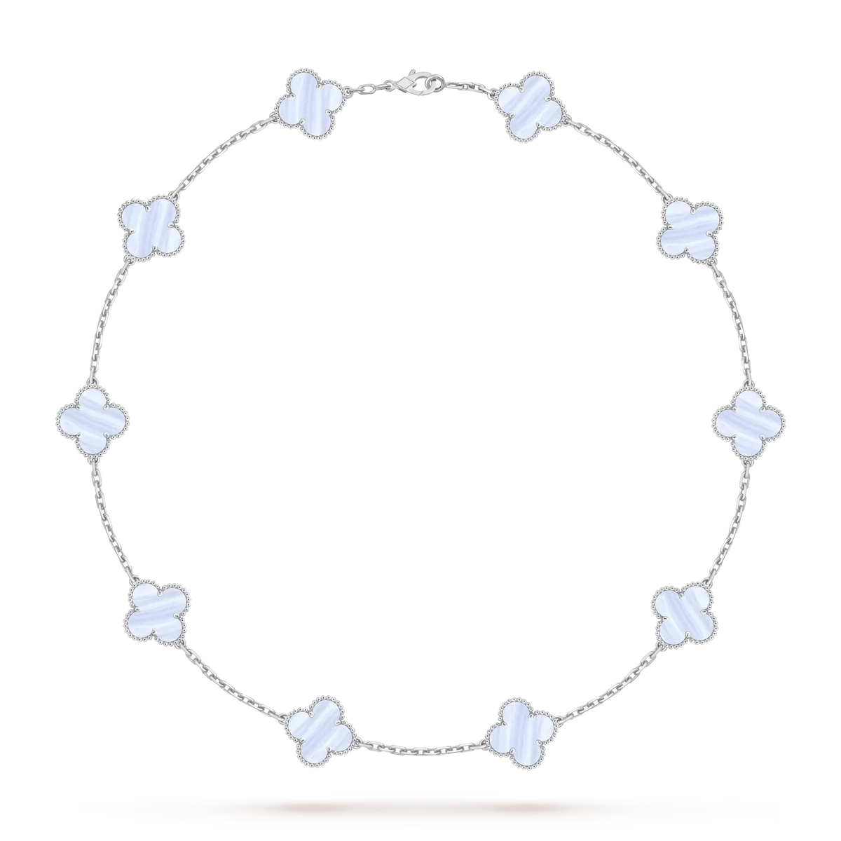[Azure Tears]CLASSIC LUCKY 10-MOTIF CLOVER NECKLACE WHITE GOLD COLLECTION