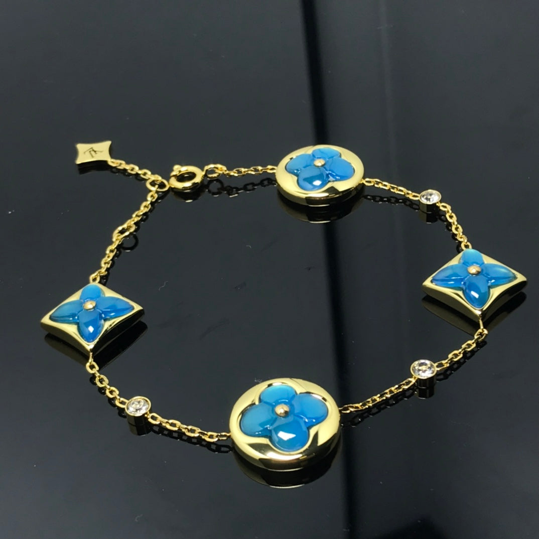[Azure Tears]STERN UND SONNE 4 MOTIV BLAUES ARMBAND