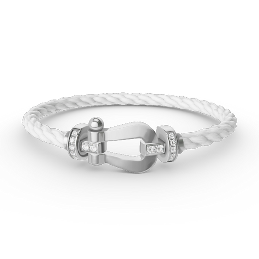 [Azure Tears]FORCE LARGE HORSESHOE HALF DIAMOND ARMREIF - WEISSGOLD
