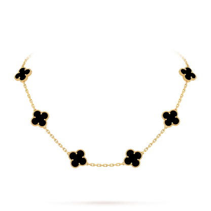 [Azure Tears]KLASSISCHES GLÜCKLICHES 10-BLATT-KLEE-HALSKETTE GOLD KOLLEKTION